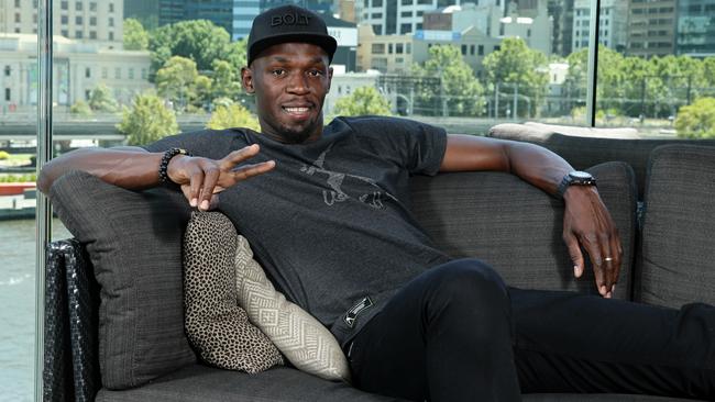 Usain Bolt is the star of the Nitro athletics series in Melbourne. Picture: Andrew Tauber