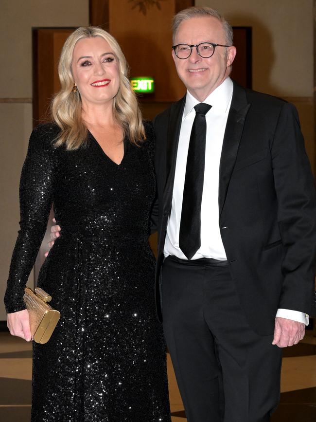 The PM with his fiancee Jodie Haydon. Picture: Getty Images