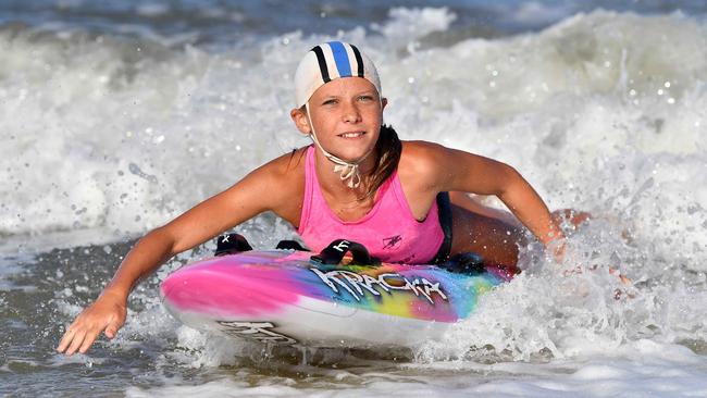 Star nipper Ruby Williams has turned heads at recent Surf Life Saving competitions and is looking forward to the Queensland Youth Surf Life Saving Championships. Picture: Patrick Woods.