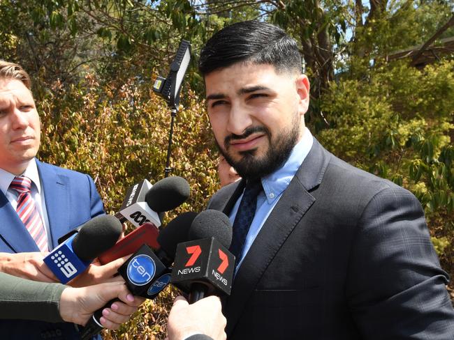 Mr Mehajer’s lawyer Mahmoud Abbas told reporters the crash was an accident. Picture: Peter Rae