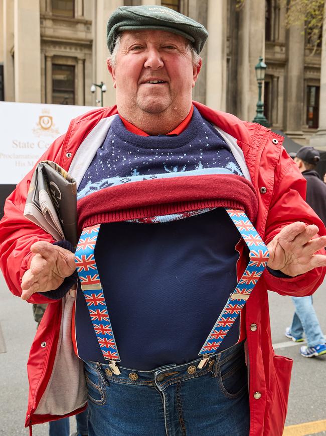 At Parliament House in North Terrace, people witnessed the proclamation of King Charles III. Picture: Matt Loxton