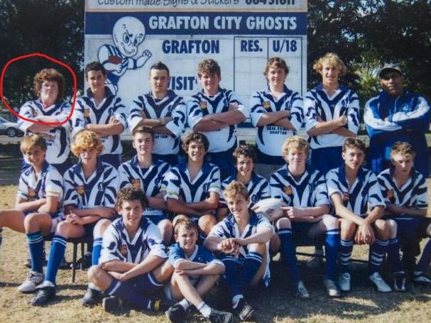 Brenton Tarrant, back left, with his under-15 Grafton Ghosts rugby league teammates. Picture: News Corp Australia