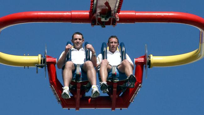 Brad Fittler and Kurt Gidley NRL All Stars Pictured in Surfers Paradise on the Vomatron.