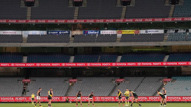 A general view is seen during the Round 1 AFL match between Richmond and Carlton at the MCG in Melbourne, Thursday, March 19, 2020. Picture: AAP Image/Michael Dodge