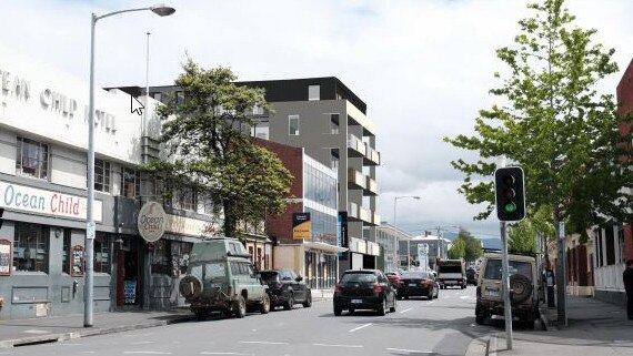 Artist's impressions of a new 20-unit apartment complex proposed for 98 Argyle St, Hobart. Image: LXN Architecture