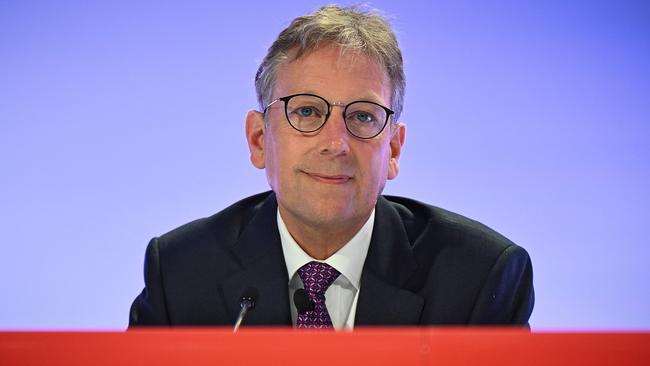 Rio Tinto chief executive Jakob Stausholm during the company’s AGM in Brisbane. Picture: Lyndon Mechielsen