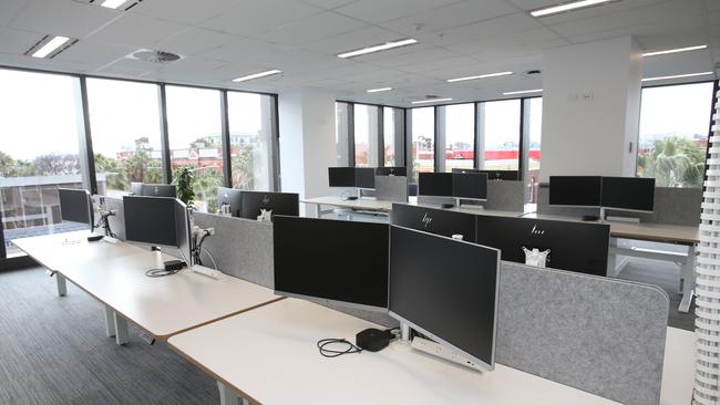 Sit-stand desks. Picture: Alan Barber