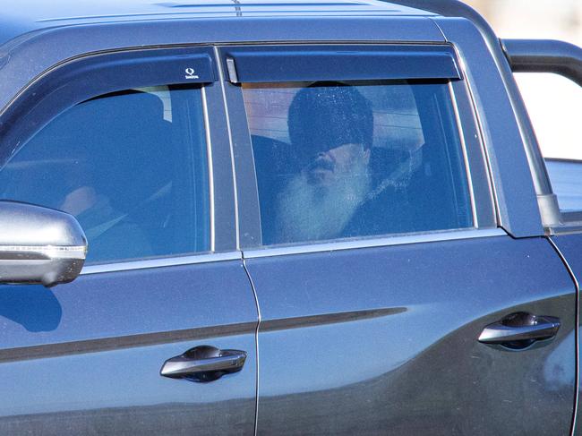 Benbrika in the backseat after being released from Barwon Prison. Picture: Mark Stewart