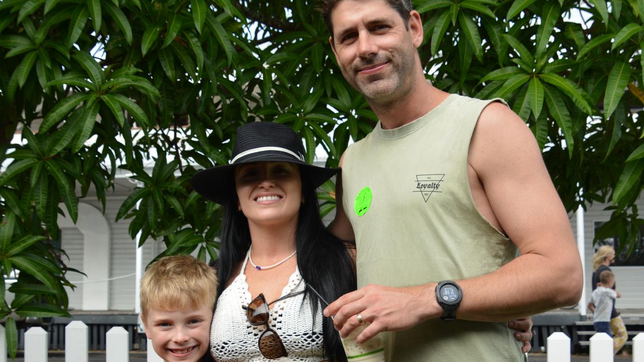 Jadd, Bree and Brett Arthurson at Savour TNQ at Port Douglas Carnivale on May 25. PIcture: Bronwyn Farr