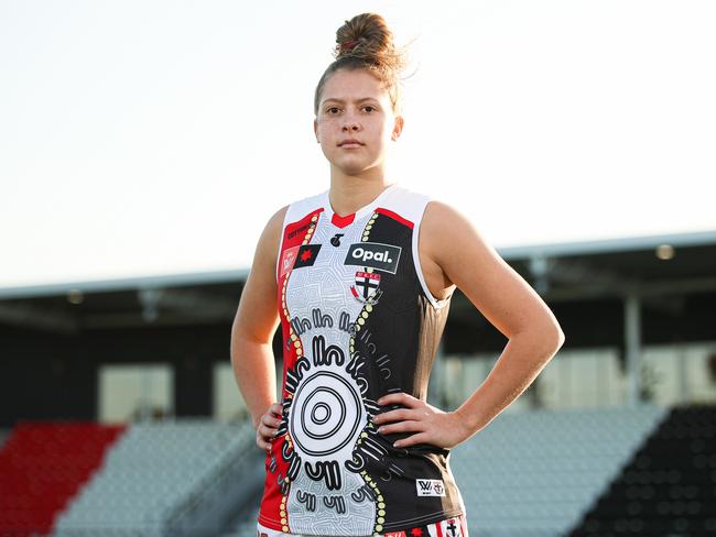 J'Noemi Anderson will make her debut for the Saints against Geelong in Round Five. Picture: St Kilda Football Club.