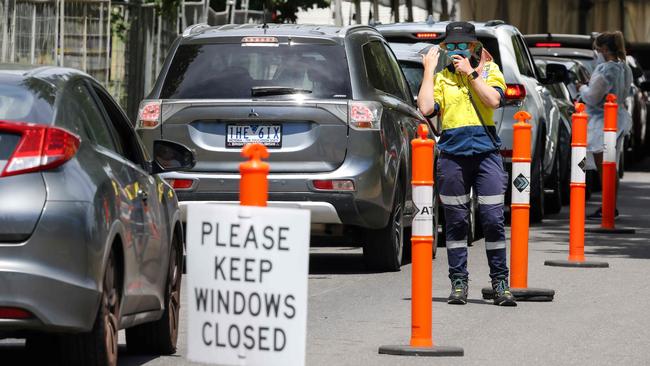 Melbourne testing centres have been swamped before the holiday season. Picture: Ian Currie