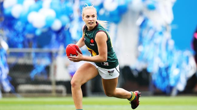 Tasmania Devils V Oakleigh Chargers from North Hobart Oval. Devils Jemma Webster. Picture: ZAK SIMMONDS