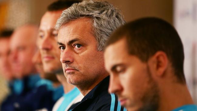 Jose Mourinho speaks an enraptured media.