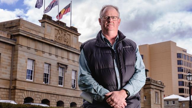 West Coast Mayor, Shane Pitt previously at Parliament House calling for government help to boost the economy in the region. Picture: Linda Higginson