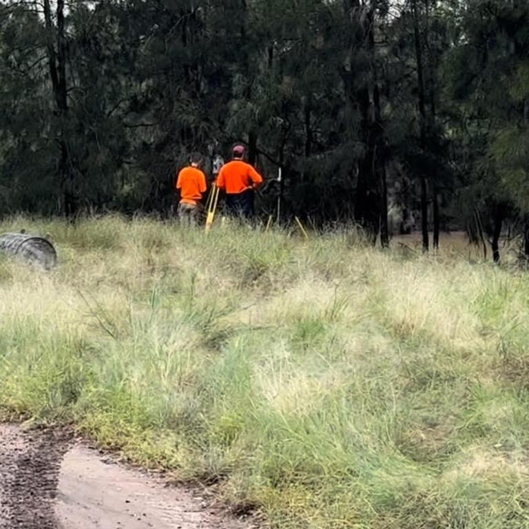 Council workers marking out the area. Picture: Michael Offerdahl