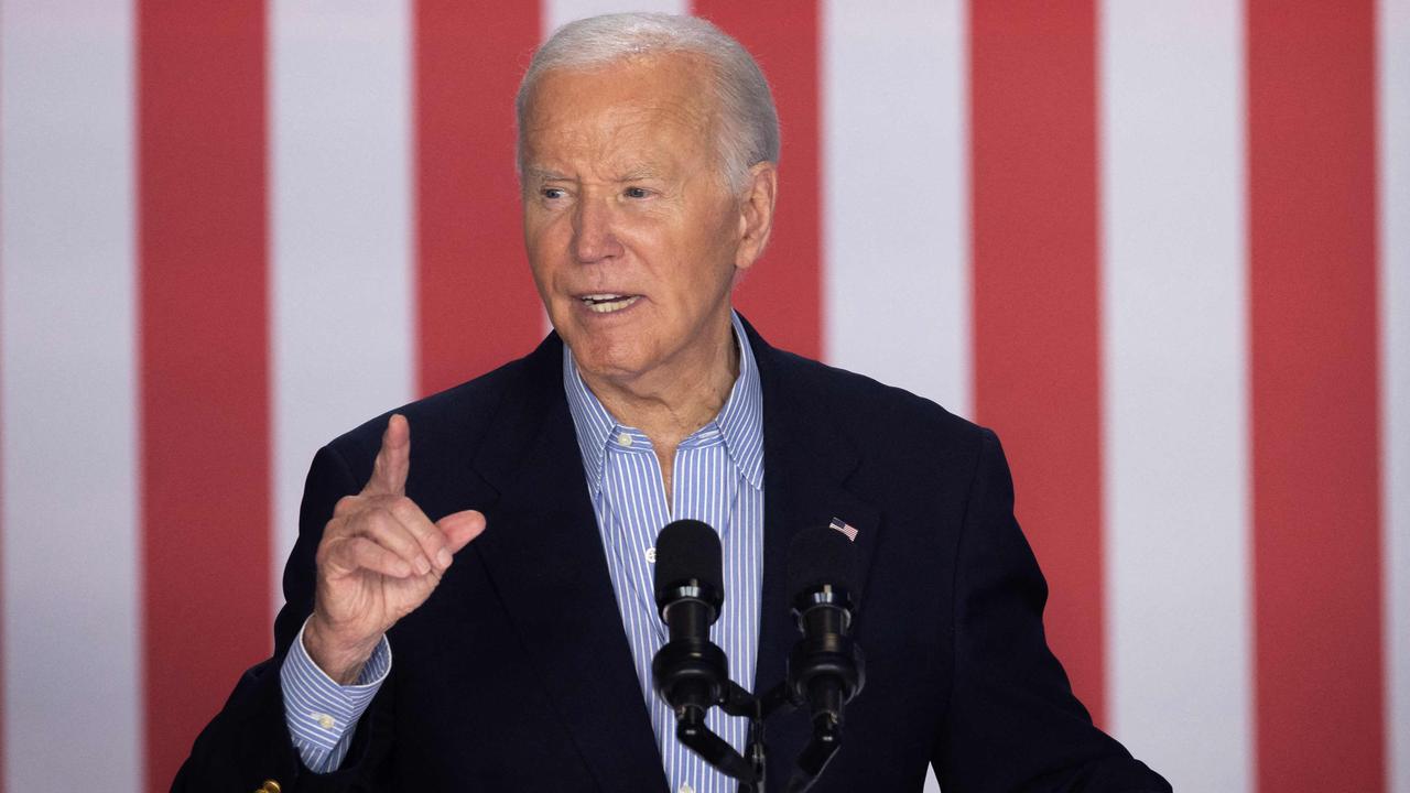 Biden addressed supporters during a campaign rally at Sherman Middle School in Wisconsin. Picture: Scott Olson/Getty Images/AFP