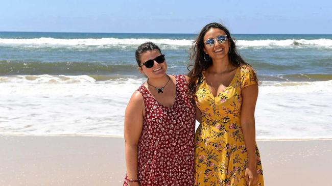 HOTSPOT: Helena Garcia and Natalia Rodriguez at the Gympie region's bachelorette hotspot yesterday. The hot spot for bachelors is just down the road. Picture: Troy Jegers