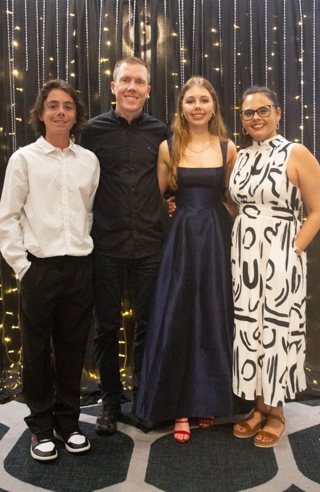 Amber, Soleil, Aaron and Magnus Knight at the Maroochydore State High School formal 2023.