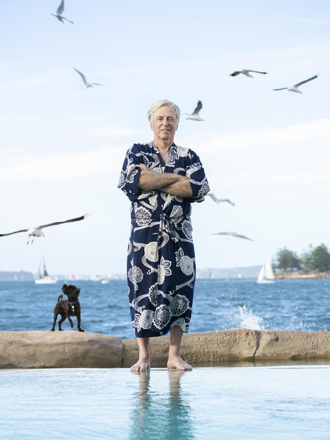 Property mogul Robert Magid at his harbourfront pool. Picture: Nic Walker