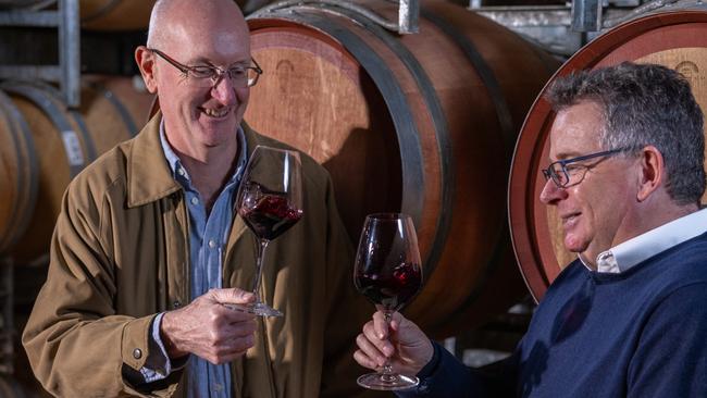 Winemaker Mitchell Taylor with chief winemaker Adam Eggins. Picture: Supplied