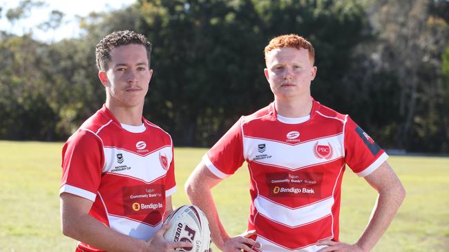 Palm Beach Currumbin State High School’s Tom Weaver and Oskar Bryant. Picture Glenn Hampson