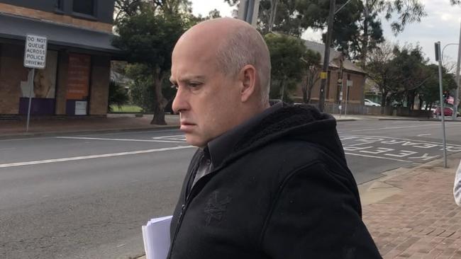 Glenwood man Richard Spry leaves Penrith Local Court. He is charged over the possession of child abuse material. Picture: Kate Lockley