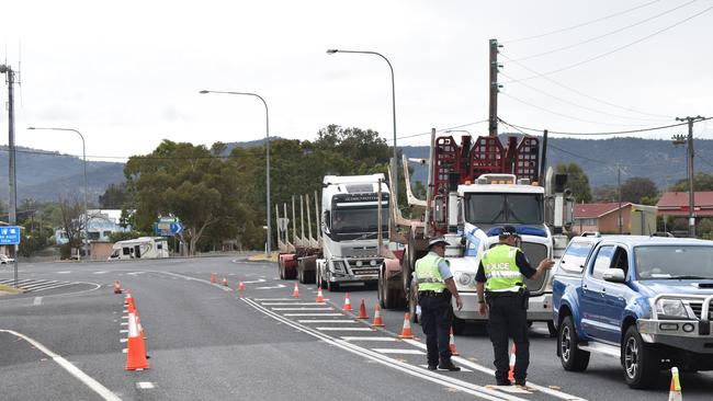 LOCKED OUT: Stanthorpe Police patrolling one of the Queensland-NSW border crossing points. Picture: contributed