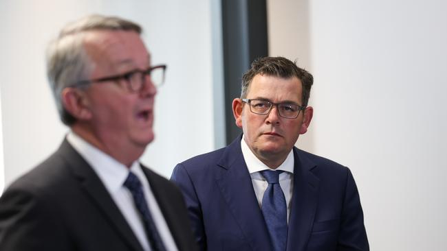 Premier Daniel Andrews and Minister for Health, Martin Foley. Picture: Brendan Beckett