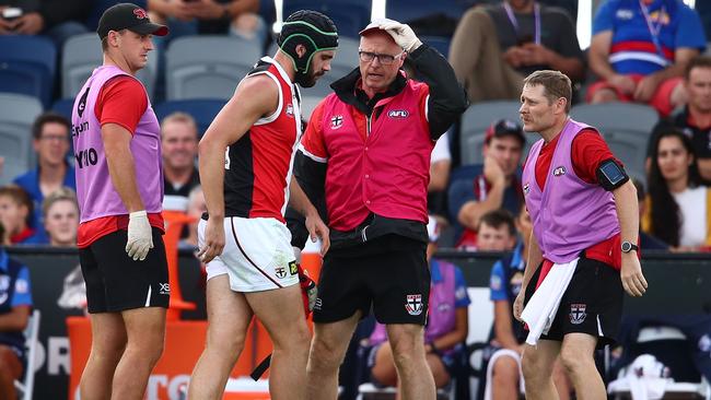 After at least nine concussion during his career, will he play again? Picture: Scott Barbour/Getty Images)