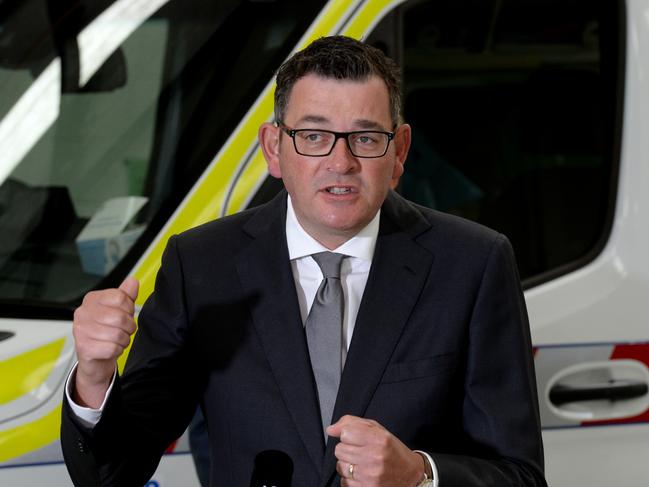 The Victorian Premier has been recovering from a serious spinal injury. Picture: NCA NewsWire / Andrew Henshaw