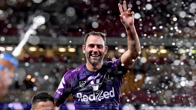 Cam Smith is chaired from the field after what could be his last game at Suncorp