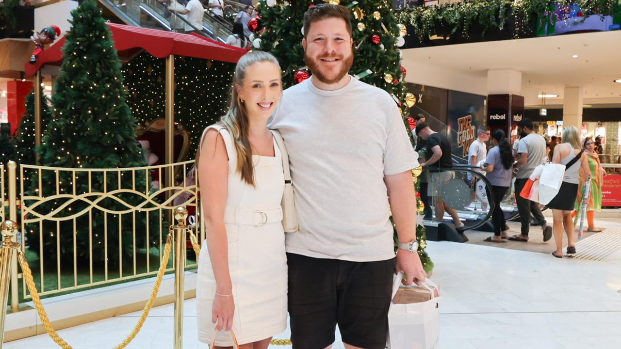 Shani Crisp and Nazeem Baret get some last-minute shopping done at Westfield Parramatta.