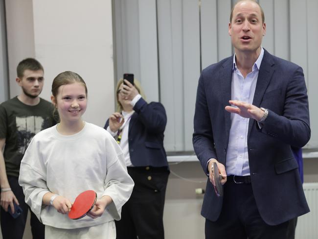 Prince William met with Ukrainian women and children at a refugee centre in Poland. Picture: Getty Images