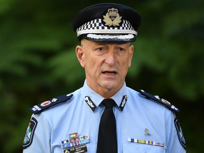 Queensland Police Deputy Commissioner Steve Gollschewski speaks during a press conference. Picture: NCA NewsWire / Dan Peled