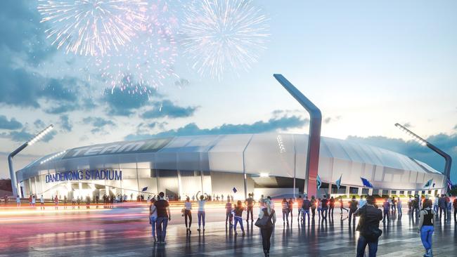 An artist's impression of the 20,000 seat stadium proposed for Dandenong.