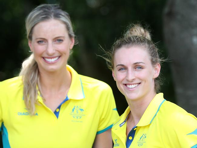 Netballers Laura Geitz and Gabi Simpson who have been named in the Australian team for the Commonwealth Games. Pic Peter Wallis