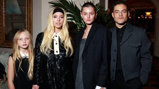 Lucille Hancock and Sydney Sweeney posed with the couple. Picture: Arnold Jerocki/Getty Images for Miu Miu