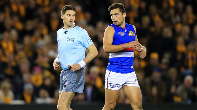 The AFL wants an increased focus on the protected zone rule. Picture: Mark Stewart.