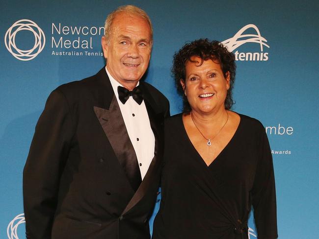 Evonne Goolagong Cawley and Roger Cawley at the Newcombe Medal.