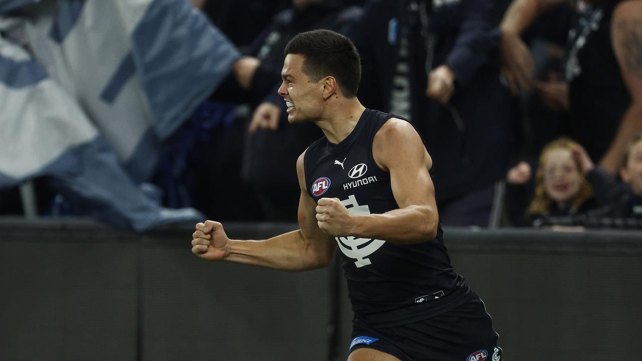 Jack Silvagni won’t play against Melbourne. Picture: Daniel Pockett/Getty Images