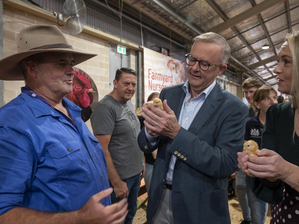 Anthony Albanese visited the Sydney Royal Easter Show earlier with his partner Jodie Haydon. Picture: Monde Photography on behalf of RAS of NSW