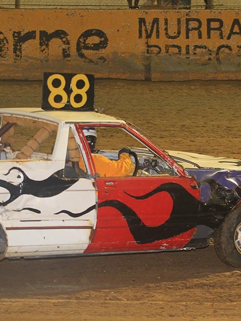 Smiley Woolger in action during a demolition derby. Picture: Paris A. Charles