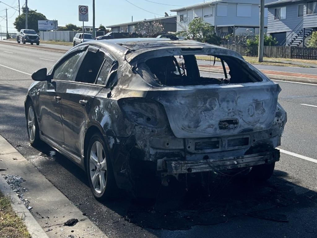 The charred remains of a vehicle were discovered on Boat Harbour Drive on the weekend.