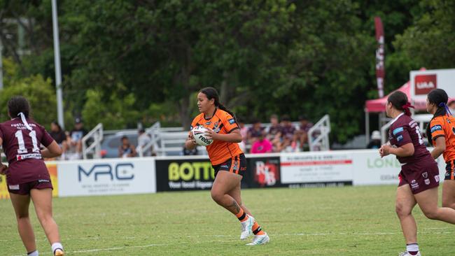 Brisbane Tigers' Harvey under-19 girls in action. Picture courtesy of Dylan Fernley Media.