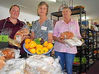 FREE FOOD: Cat Barker, Julie Volkman and Janet Jordan. Picture: Matthew Purcell