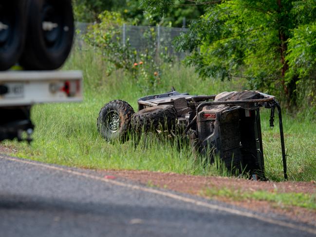 Both the driver and passenger from Sunday morning’s ATV rollover remain in hospital. Picture: Che Chorley