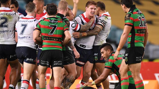 Dylan Napa left a trail of destruction in his wake. (AAP Image/Dean Lewins)