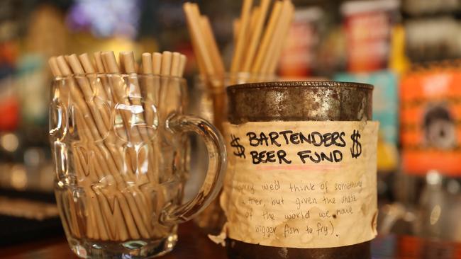 The Dove and Olive’s old school tip jar. Picture: David Swift