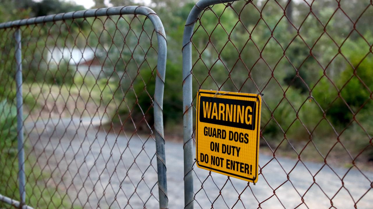 A warning sign of the gates of the property. Picture David Clark