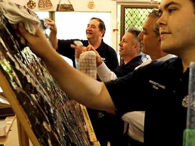 AFP members and Melburnians banded together during lockdown to craft a mosaic to present to the families of the victims of the New Zealand Christchurch Massacre. Picture: Australian Federal Police